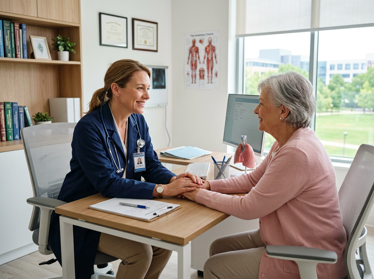 Doctor speaking with a patient during a consultation