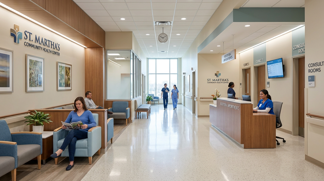 Clean modern CareBridge Hospital hallway and patient area
